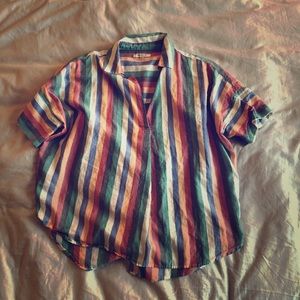 Madewell stripe button back blouse